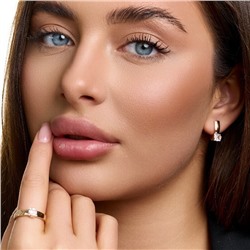 Комплект ювелирной бижутерии коллекция "Дубай" серьги и кольцо 17 р, покрытие позолота, вставка: фианит, цвет: прозрачный, арт.414.654-17