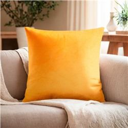 Подушка декоративная «Этель», 30×30 см, велюр, желтая