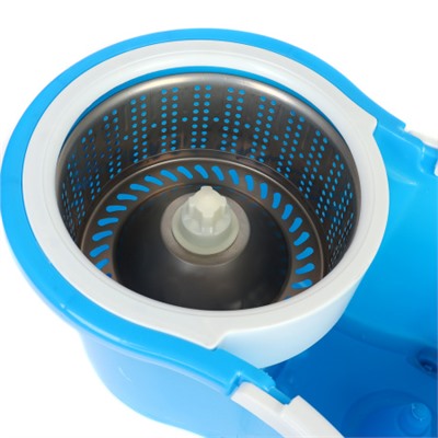 Ведро с отжимом и шваброй центрифуга нерж 45х22 см / B2metal / уп 25/ 2 насадки