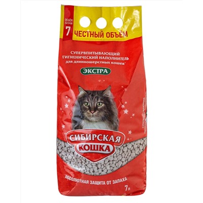 Наполнитель Сибирская Кошка ЭКСТРА 7л д/длиннош (впитывающий)