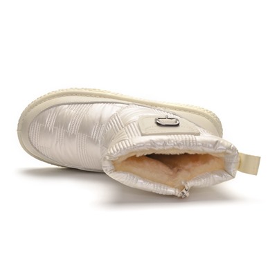 LD-750 Fashion T-B20-21-МП/Z Полусапожки женские бел нейлон+иск кожа, подклад иск мех