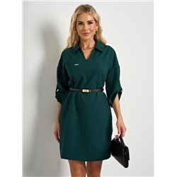 Платье зелёное с карманами 50 размера