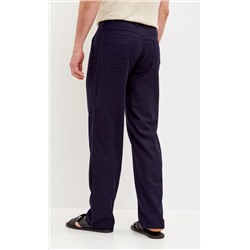 Брюки льняные мужские F111-0851 тёмно-синие