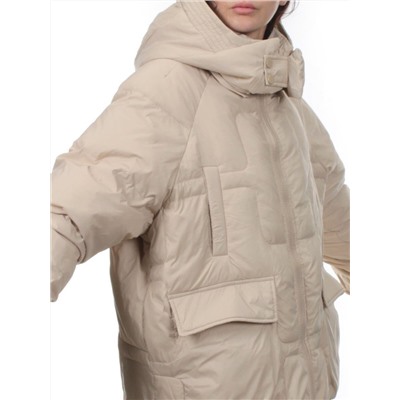 3061 BEIGE Пуховик зимний женский (80% пух, 20% перо)
