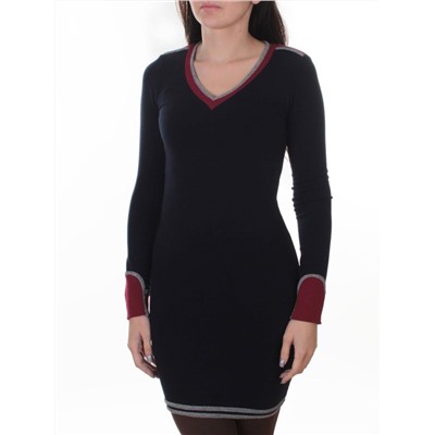 7424 DK. BLUE Платье женское (60% полиэстер,30% вискоза,10% эластан)