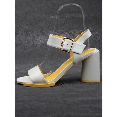 08-E46F-65D WHITE Босоножки женские (натуральная кожа)