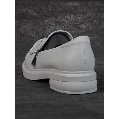 03-PDJ71-3 LT. GRAY Лоферы женские (натуральная кожа)