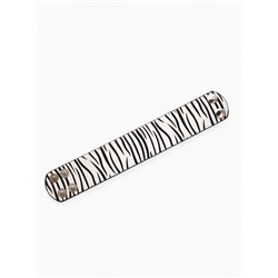 Браслет манжета «Сафари. Зебра», кожа, широкий, чёрно-белый, 23.5 см