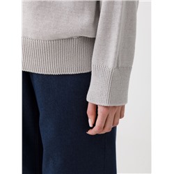 Джемпер-поло вязаный светло-серый