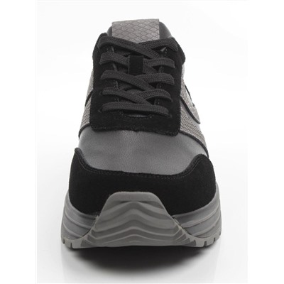 03-A1003-4 BLACK Кроссовки женские (натуральная кожа, натуральная замша)