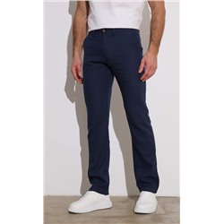 Брюки льняные мужские F211-0854 тёмно-синие