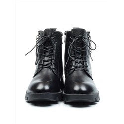 01-CYL94-1 BLACK Ботинки демисезонные женские (натуральная кожа, байка)