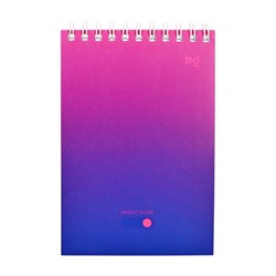Блокнот А6, 60 листов в клетку, Bright monocolor, на гребне, МИКС