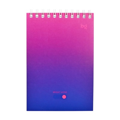 Блокнот А6, 60 листов в клетку, Bright monocolor, на гребне, МИКС