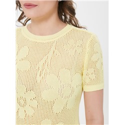 Джемпер вязаный жёлтого цвета с короткими рукавами
