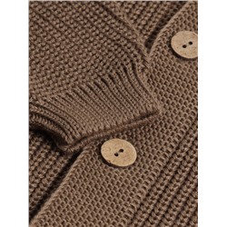 Кардиган вязаный с капюшоном SL Home, рост 68-74 см, кофейный