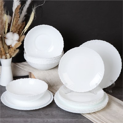 Столовый набор 18 предметов Классика 18LHP75857 (WHITE) (уп 2)