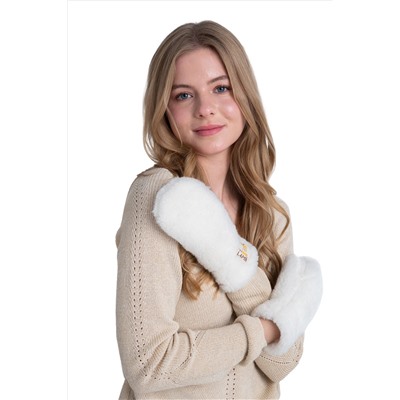 Варежки меховые на резинке ВАНИЛЬ