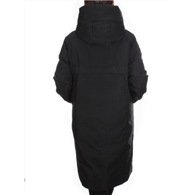 2236 BLACK Пальто женское зимнее AKIDSEFRS (200 гр. холлофайбера)