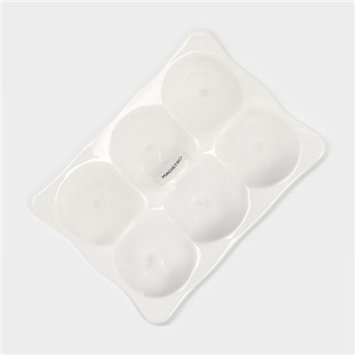 Подставка для яиц Magistro «Бланш», 6 секций, 18×13 см, фарфор, белая