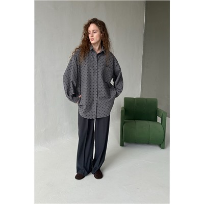 Рубашка женская  HUG077/12/Серый, черный