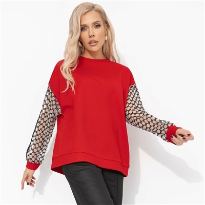 Свитшот с акцентными рукавами, Живи красиво