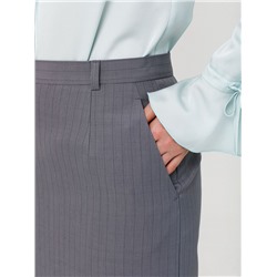 Юбка тёмно-серая в полоску с карманами