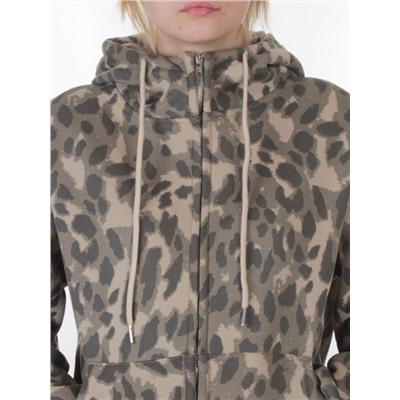 869-3 BEIGE/LEOPARD Костюм спортивный зимний женский (95% хлопок, 5% полиэстер)