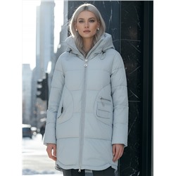 Куртка зимняя женская с капюшоном модная голубого цвета 3193Gl