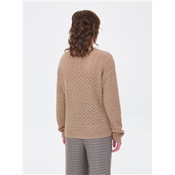 Джемпер вязаный бежевый с длинными рукавами