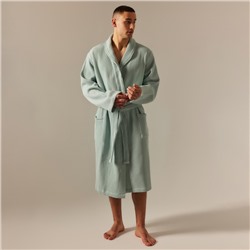 Халат вафельный мужской SL HOME: Basic «Аззура», размер L, хлопок 100%, мятный