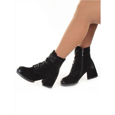 04-XR135-1 BLACK Ботинки зимние женские (натуральная замша, натуральный мех)