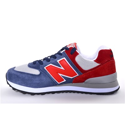 Sport + NB B2301-21BR Кроссовки св.сер-син текстиль+нат замша