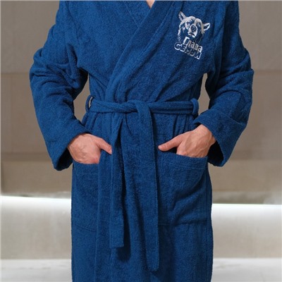 Халат махровый мужской «Этель. Глава семьи», размер 56-58, синий