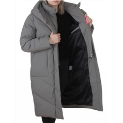 8836 GRAY/GREEN Пальто зимнее женское (150 гр. холлофайбер)