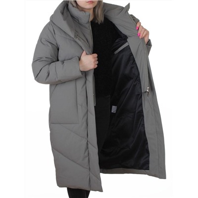 8836 GRAY/GREEN Пальто зимнее женское (150 гр. холлофайбер)