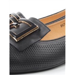 06-M47-56 BLACK Туфли женские на широкую ногу (натуральная кожа)