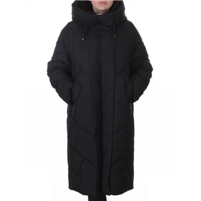 A621 BLACK Пальто зимнее женское (200 гр. холлофайбер)