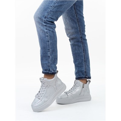 01-A324-6B GRAY/LT. BLUE Ботинки демисезонные женские (натуральная кожа)