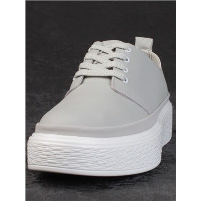 05-PDF88-2 GRAY Кроссовки женские (натуральная кожа)