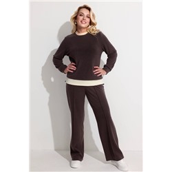 Блузка женская  4324/02/Коричневый, молочный