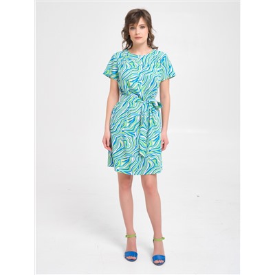 Платье голубое с коротким рукавом