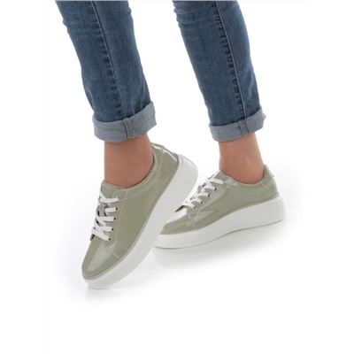 05-PDD215-3 GRAY GREEN Кроссовки женские (натуральная кожа)
