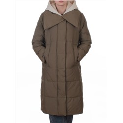 A610 DK. GREEN (KHAKI) Пальто зимнее женское со съемным жилетом (200 гр. био-пух)