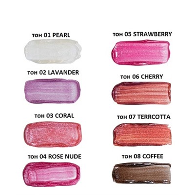 Натуральный блеск для губ тон №05 STRAWBERRY (клубничный) ТM ChocoLatte, 10мл (с аппликатором)