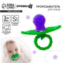 Прорезыватель силиконовый Крошка Я «Ягодка-пустышка», фиолетовый