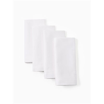 Набор салфеток с декоративными кольцами «Этель» White pleasure, 40×40 см - 4 шт., 100% хлопок, саржа 190 г/м²