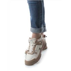 05-P51-2Z BEIGE Кроссовки женские зимние (натуральная и искусственная кожа, шерсть)