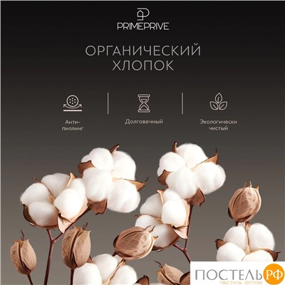 PRIME PRIVE РОШФОР КПБ 200х220-1/230х250-1/50х70-2, 4 пр., хл./сатин серый