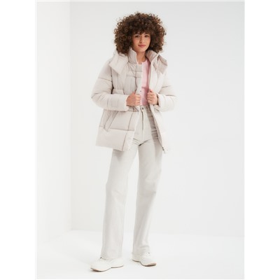 Пуховик женский светло-бежевый